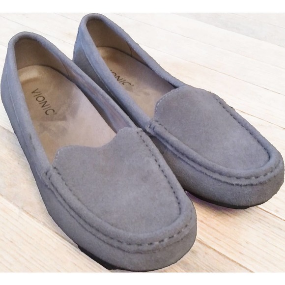 Vionic Loafers Debbie Grey Suede Sz 9 